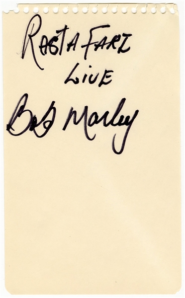 Bob Marley Signed & Inscribed Autograph Book Page JSA