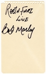 Bob Marley Signed & Inscribed Autograph Book Page JSA