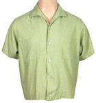 Elvis Presley Circa 1960's Owned and Worn Sy Devore Green Shirt
