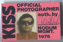 KISS 1976 Waring Abbott (Photographer) Pass Signed by Bill Aucoin
