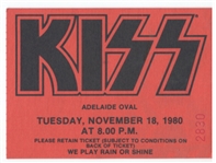 KISS Oversized Ticket November 18, 1980 Australia Show
