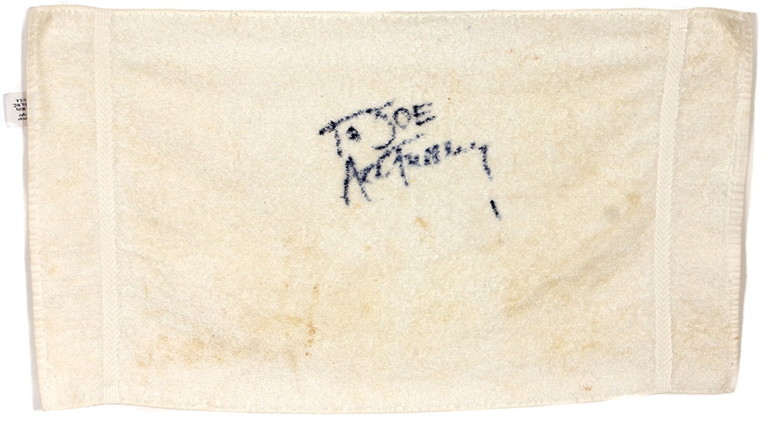 KISS Ace Frehley Signed & Inscribed Stage Used White HandTowel
