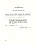 Rodney Dangerfield Jack Roy Signed Wally Sparks Productions, Inc. Document