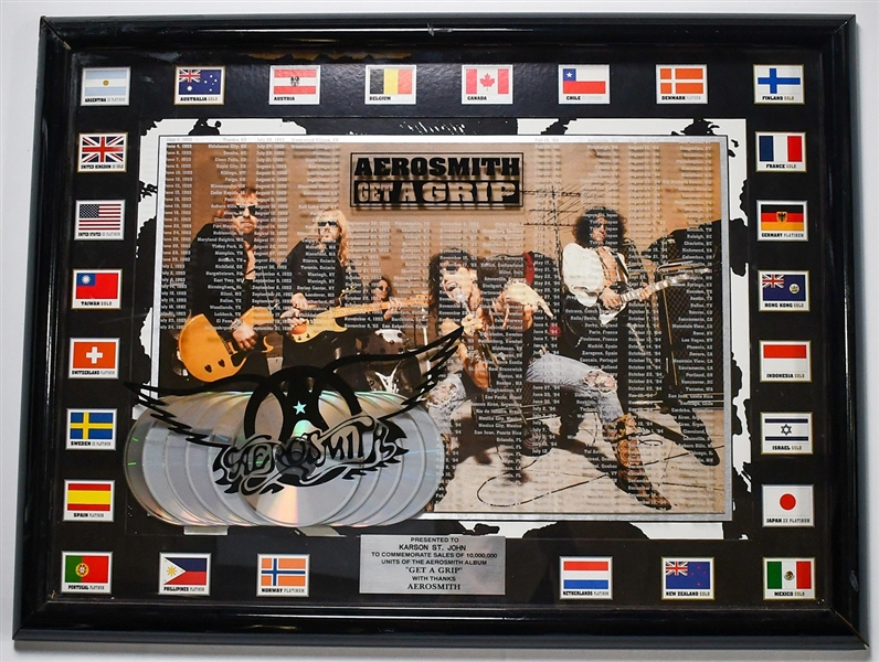 Aerosmith "Get A Grip" Original Platinum Album Award