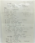 Prince Handwritten Clothing Items For “Purple Rain” Tour