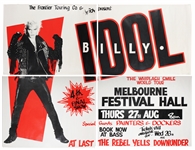 Billy Idol Concert Poster For Melbourne Festival Hall 1987