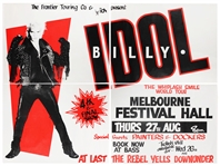 Billy Idol Concert Poster For Melbourne Festival Hall 1987