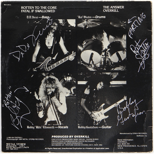 Overkill Signed Album