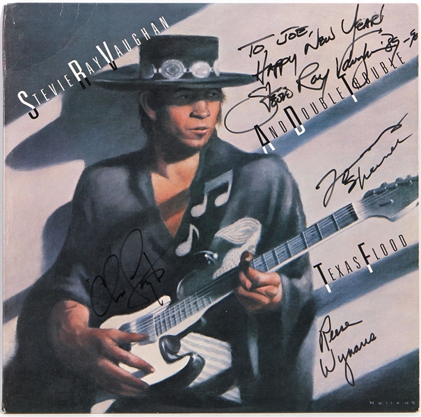 Stevie Ray Vaughan and Double Trouble Signed "Texas Flood" Debut Album (4 Signatures) JSA & REAL