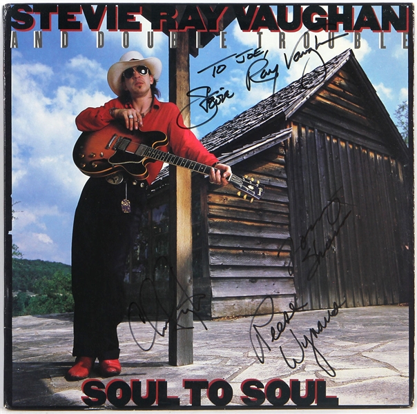 Stevie Ray Vaughan and Double Trouble Signed "Soul to Soul" Album (4 Signatures) JSA & REAL