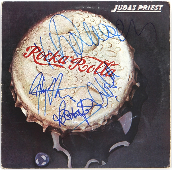 Judas Priest Band Signed “Rocka Rolla” Album REAL