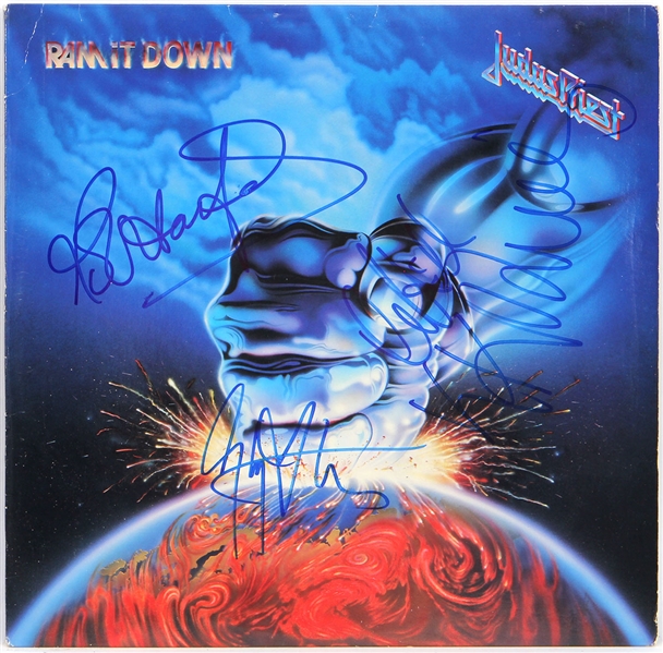 Judas Priest Band Signed “Ram it Down” Album REAL