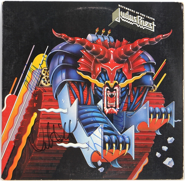 Judas Priest Band Signed “Defenders of the Faith” Album REAL (3)