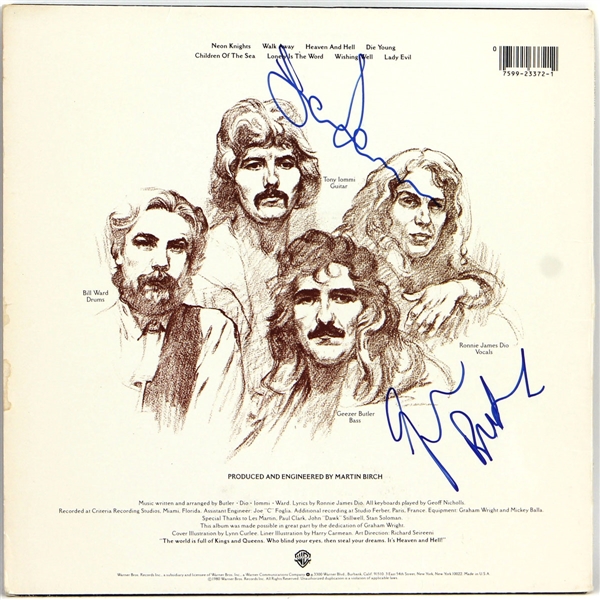 Black Sabbath Band Signed “Heaven and Hell” Album