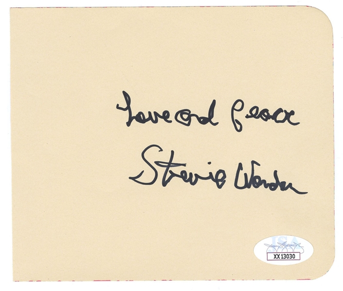 Stevie Wonder Signed Album Page JSA