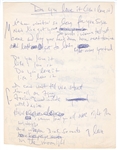 Aretha Franklin Handwritten Working Lyrics