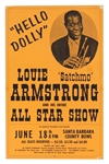 Louis Satchmo Armstrong Original Cardboard Concert Poster Circa 1965