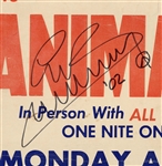 Eric Burdon Signed Original Animals Cardboard Concert Poster Circa 1960s