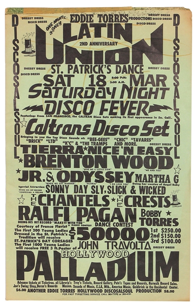 Ralfi Pagan Extremely Rare Original Cardboard Concert Poster Circa 1970s
