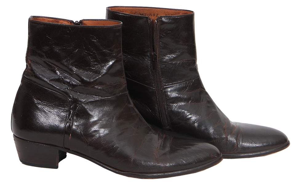 James Brown Owned and Stage Worn Brown Leather Boots