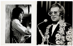 Lot of 10 Original Vintage Wire Photographs (Fleetwood Mac, Michael Jackson, Jim Morrison, Elton John & More) London Features International