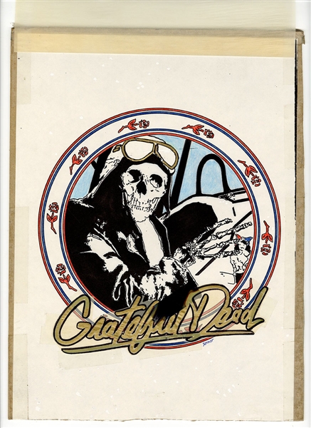 Grateful Dead Original "Skeleton Pilot" Artwork Signed by the Artist