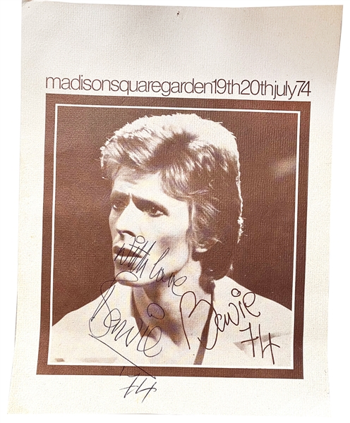 David Bowie Vintage Signed Madison Square Garden Tour Program