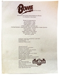 David Bowie Vintage Signed Madison Square Garden Tour Program