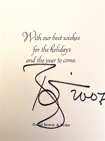 David Bowie Signed “Aladdin Sane” CD Cover & 2007 Isolar Christmas Card