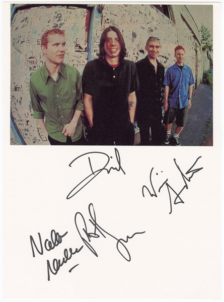 Foo Fighters Band Signed Book Page Photograph REAL