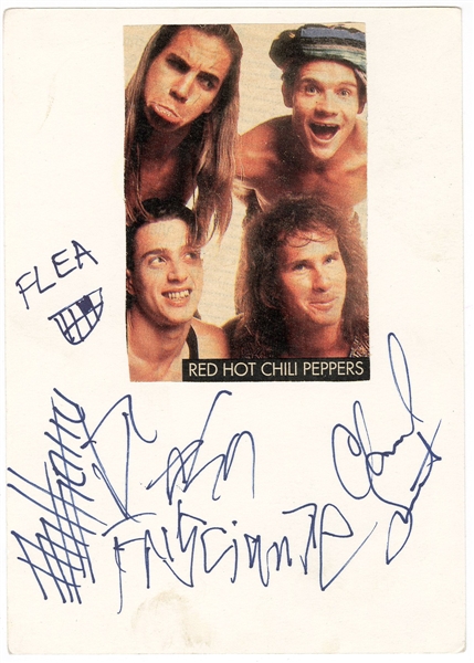 Red Hot Chili Peppers Vintage Signed Cut JSA