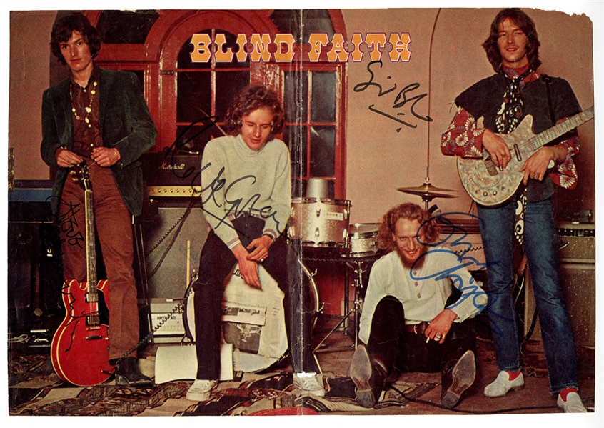 Blind Faith Band Signed Fold Out Poster JSA & REAL
