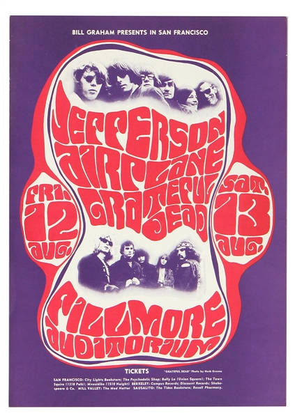 Jefferson Airplane/Grateful Dead Original Fillmore West Concert Poster