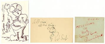 Lot of 3 Cartoonist Autographs (Clarence Nash Voice of Donald Duck)