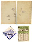 Lot of 4 Pieces of Vintage Baseball Cards & Ephemera (Mantle, Williams, Foxx, Grove)