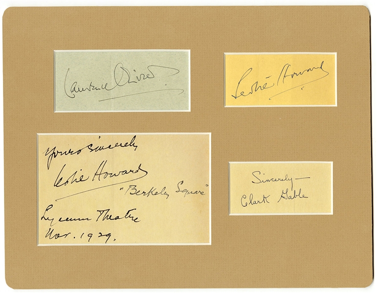 Vintage Actor Signed Cut Display (Lawrence Olivier & Leslie Howard)