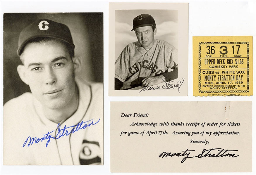 Lot Detail - Lot of Monty Stratton and James Stewart Autographs with ...