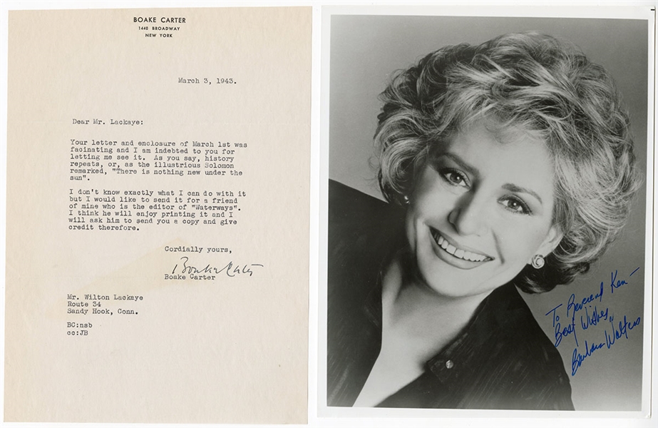 Vintage Signed Letters of Poet & Media Celebrities (5)