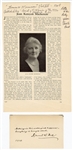 Lot of 2 Literature Autographs (Jean Kenyon Mackenzie, Edward Bok)
