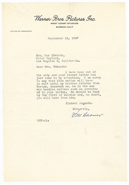 Significant Collection of Vintage Entertainment Signed Letters (80+ Items)