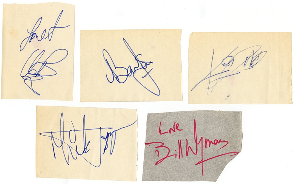 The Rolling Stones Full Set of Autographs REAL