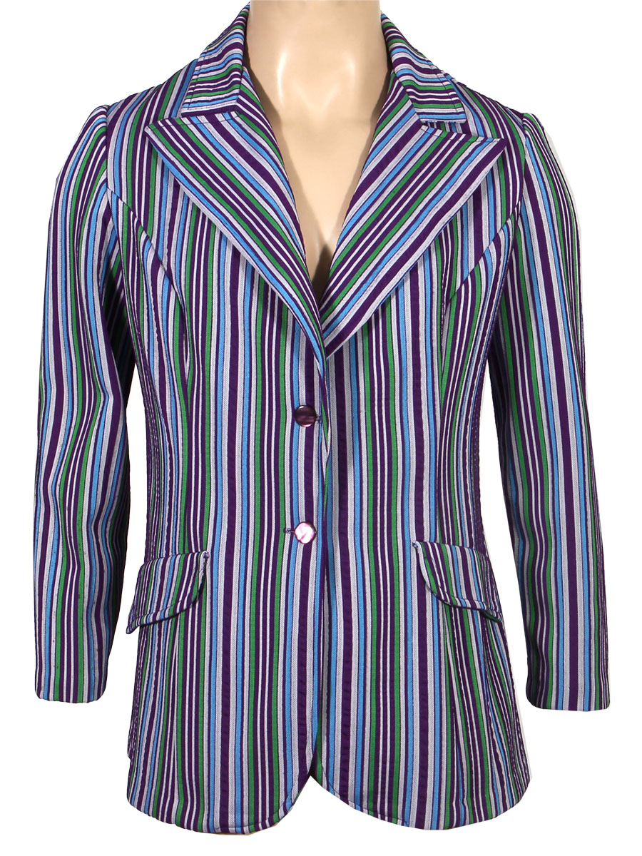 Lot Detail - Janis Joplin Owned & Worn Multi-Colored Striped Jacket