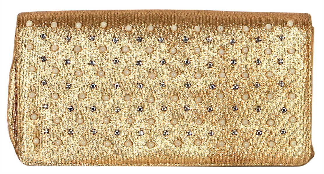Marilyn Monroe "Seven Year Itch" Owned & Used Gold-Tone and Pearl Clutch Purse