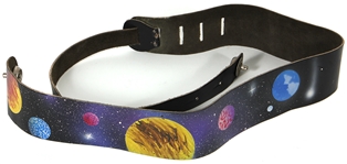 KISS Ace Frehley 1998 Psycho Circus Era Outer Space Theme Guitar Strap with Strap Locks Signed Pin-Up Page & More -- formerly owned by Ace Frehley