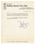 The Rolling Stones Bill Wyman Signed Toronto Backstage Pass Letter