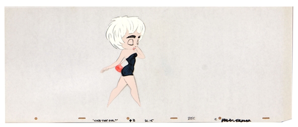 MADONNA Whos That Girl Movie Opening Credits Hand Painted Production Animation Cel 215 C 1987