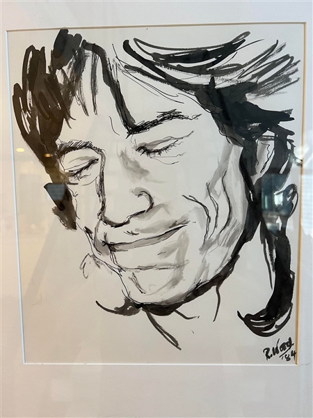 Ronnie Wood Signed Original "Mick Jagger" Painting 1984