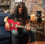 Slash Stage Used, Signed & Owned Gibson Signature Les Paul Rosso Corsa Guitar