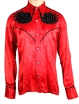 Jimi Hendrix Owned & Worn Red Cowboy Style Shirt from the Collection of Mike Quashie