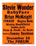 Stevie Wonder/BabyFace/JaRule Original Forum Cardboard Concert Poster